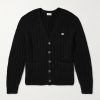 Logo-Embroidered Cable-Knit Cashmere Cardigan Logo-Embroidered Cable-Knit Cashmere Cardigan