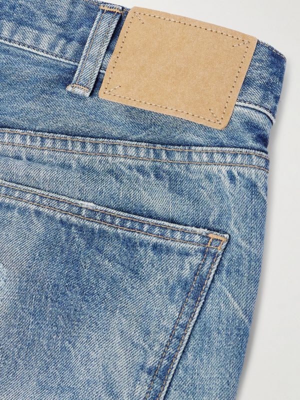 Wide-Leg Distressed Jeans - CU