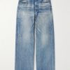Wide-Leg Distressed Jeans