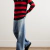 Wide-Leg Distressed Jeans - OU