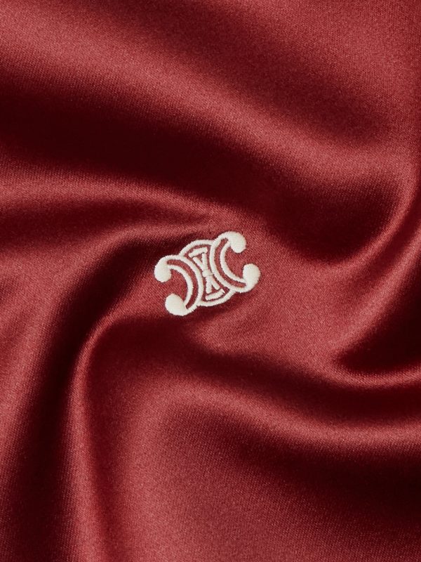 Teddy Logo-Embroidered Satin Varsity Jacket - E1 Teddy Logo-Embroidered Satin Varsity Jacket - E1