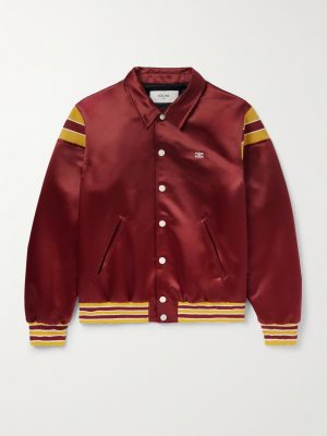 Teddy Logo-Embroidered Satin Varsity Jacket Teddy Logo-Embroidered Satin Varsity Jacket