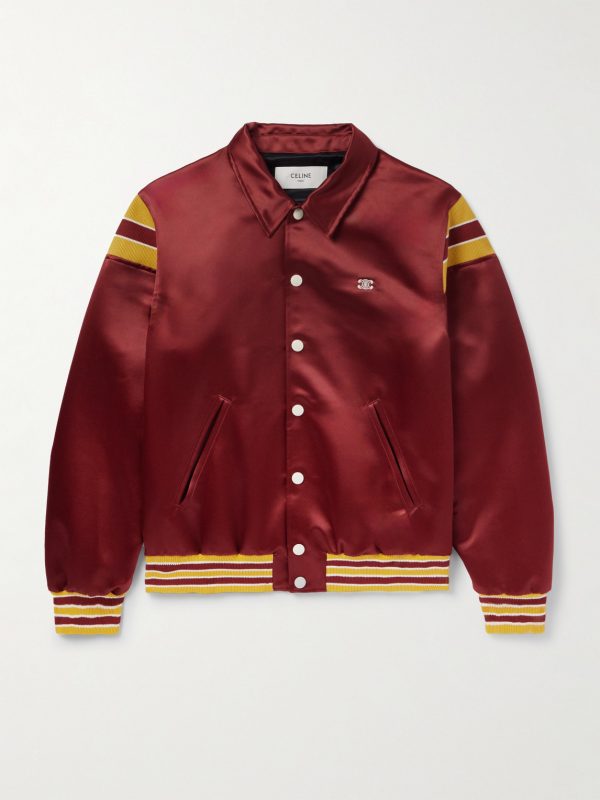 Teddy Logo-Embroidered Satin Varsity Jacket Teddy Logo-Embroidered Satin Varsity Jacket