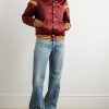 Teddy Logo-Embroidered Satin Varsity Jacket - OU Teddy Logo-Embroidered Satin Varsity Jacket - OU