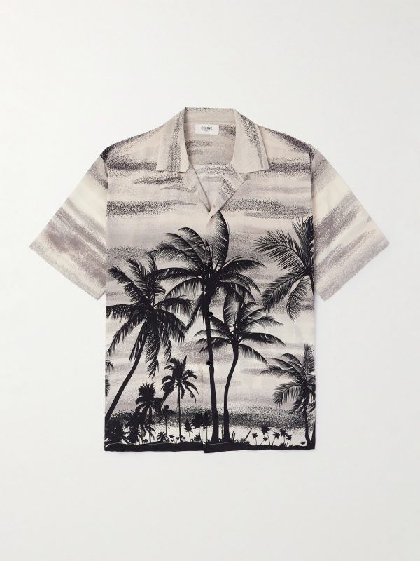 Hawaii Camp-Collar Printed Silk Crepe de Chine Shirt Hawaii Camp-Collar Printed Silk Crepe de Chine Shirt