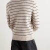 Logo-Embroidered Striped Wool Sweater - BK Logo-Embroidered Striped Wool Sweater - BK