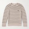 Logo-Embroidered Striped Wool Sweater Logo-Embroidered Striped Wool Sweater