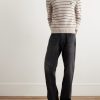 Logo-Embroidered Striped Wool Sweater - OU Logo-Embroidered Striped Wool Sweater - OU