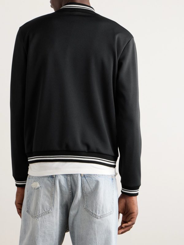 Teddy Slim-Fit Logo-Embroidered Jersey Jacket - BK