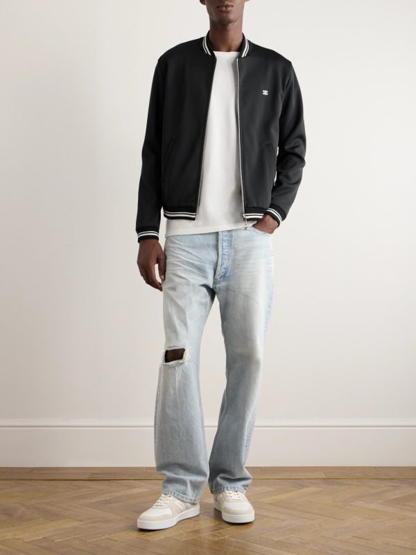 Teddy Slim-Fit Logo-Embroidered Jersey Jacket - OU