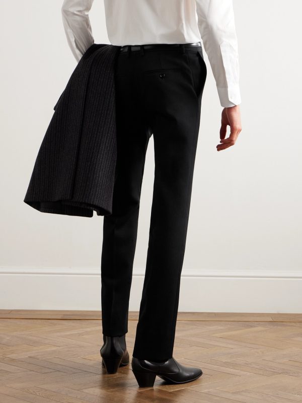 Slim-Fit Wool-Twill Trousers - BK Slim-Fit Wool-Twill Trousers - BK