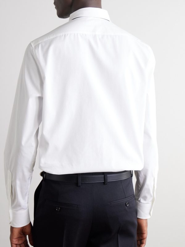 Logo-Embroidered Cotton-Poplin Shirt - BK