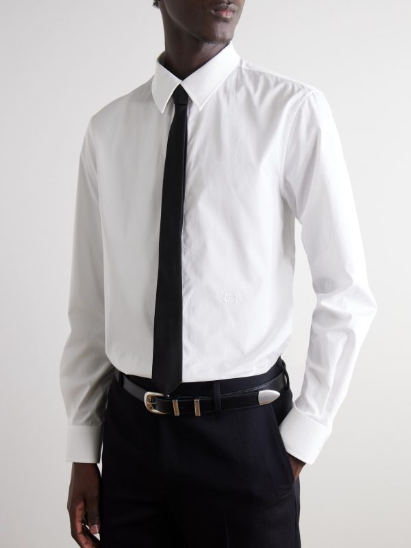 Logo-Embroidered Cotton-Poplin Shirt - FR
