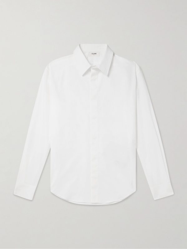 Logo-Embroidered Cotton-Poplin Shirt