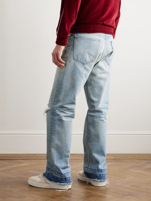 Wesley Straight-Leg Distressed Jeans - BK Wesley Straight-Leg Distressed Jeans - BK