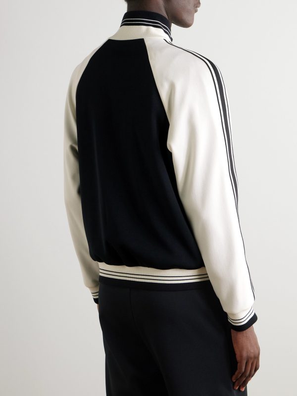 Logo-Embroidered Striped Tech-Jersey Track Jacket - BK Logo-Embroidered Striped Tech-Jersey Track Jacket - BK