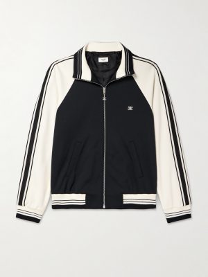 Logo-Embroidered Striped Tech-Jersey Track Jacket Logo-Embroidered Striped Tech-Jersey Track Jacket