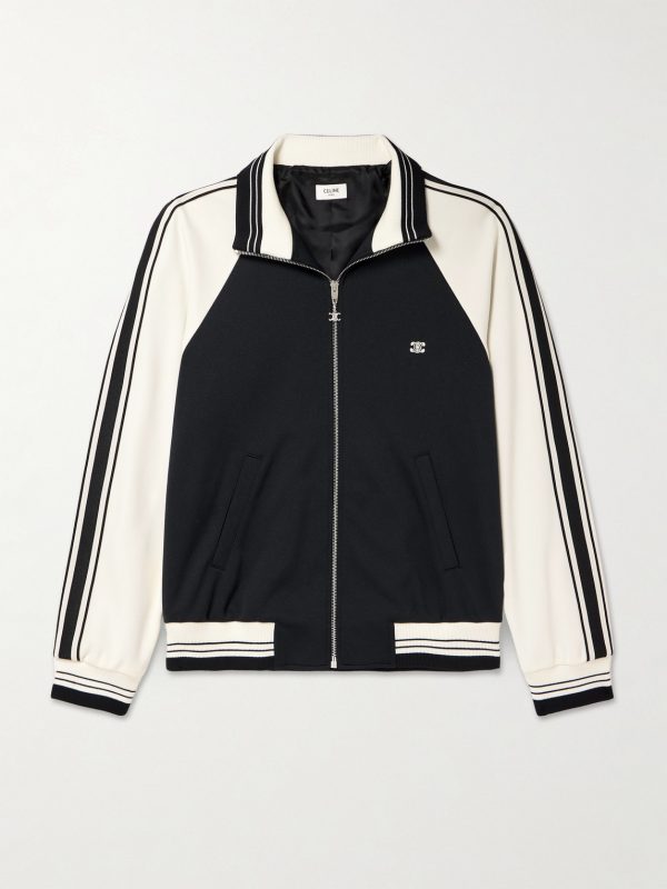 Logo-Embroidered Striped Tech-Jersey Track Jacket Logo-Embroidered Striped Tech-Jersey Track Jacket
