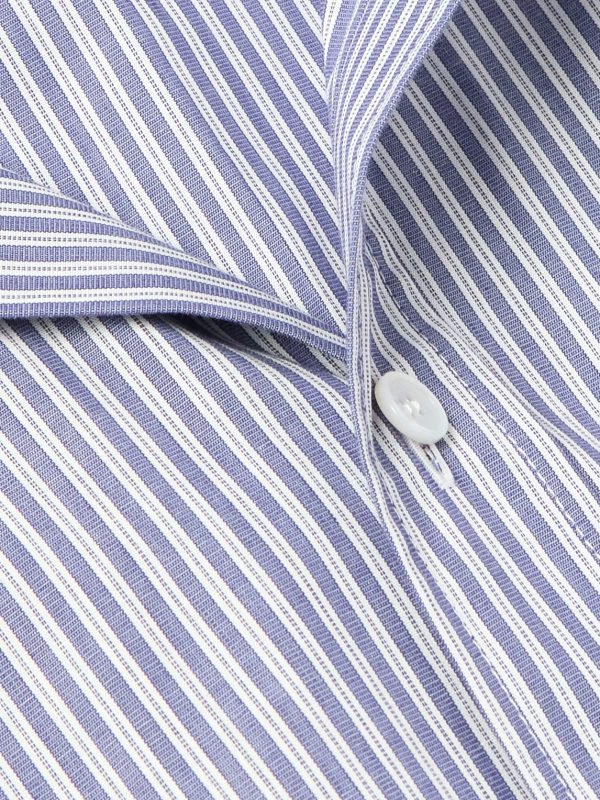 Slim-Fit Logo-Embroidered Striped Cotton Shirt - CU