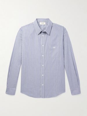 Slim-Fit Logo-Embroidered Striped Cotton Shirt Slim-Fit Logo-Embroidered Striped Cotton Shirt