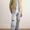 Slim-Fit Logo-Embroidered Striped Cotton Shirt - OU