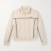 Logo-Embroidered Mesh-Trimmed Jersey Track Jacket