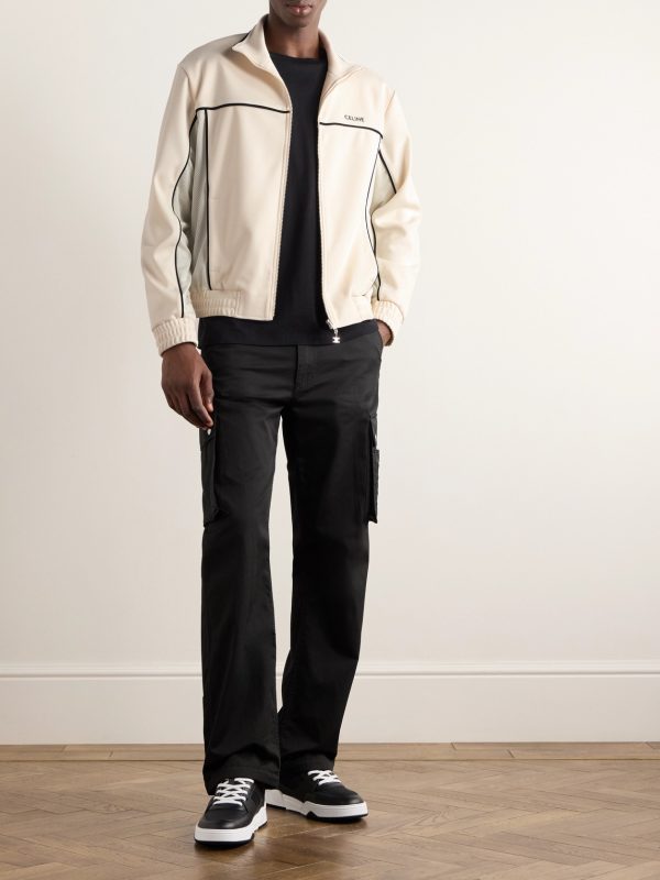 Logo-Embroidered Mesh-Trimmed Jersey Track Jacket - OU