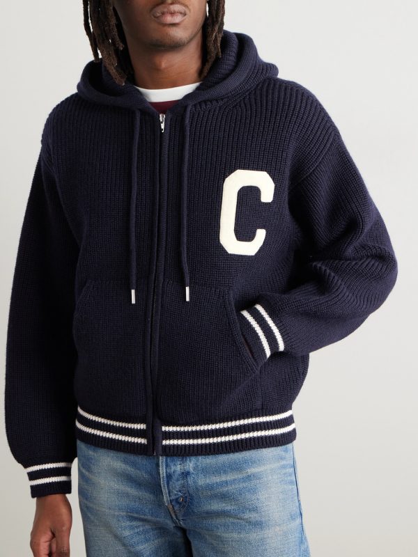 Logo-Appliquéd Wool Zip-Up Hoodie - FR