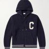 Logo-Appliquéd Wool Zip-Up Hoodie
