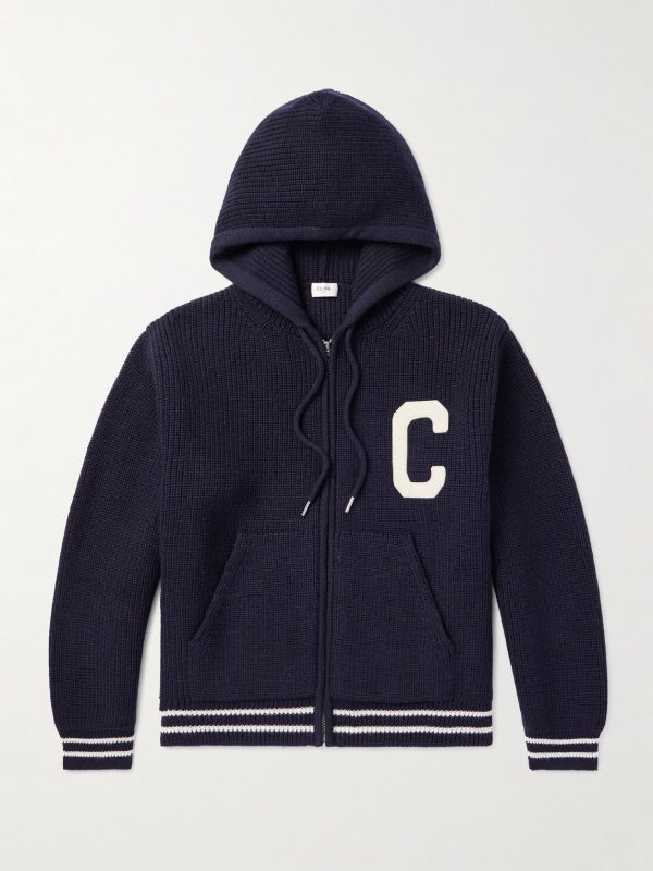 Logo-Appliquéd Wool Zip-Up Hoodie