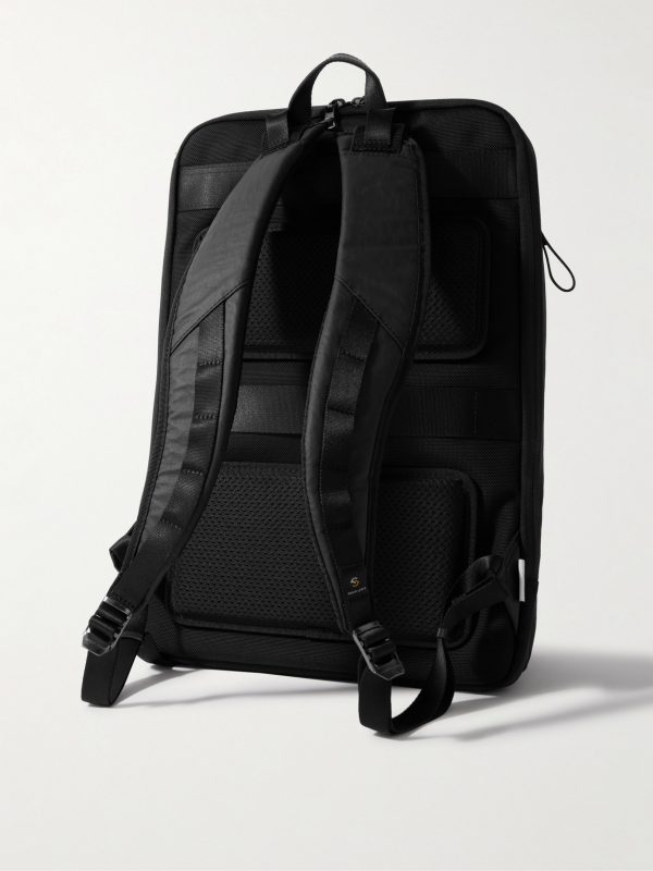 Bump L Canvas and Leather-Trimmed CORDURA® Nylon Backpack - BK Bump L Canvas and Leather-Trimmed CORDURA® Nylon Backpack - BK