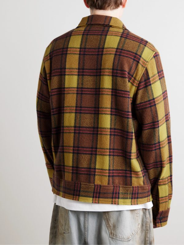 Ian Checked Cashmere Bomber Jacket - BK Ian Checked Cashmere Bomber Jacket - BK