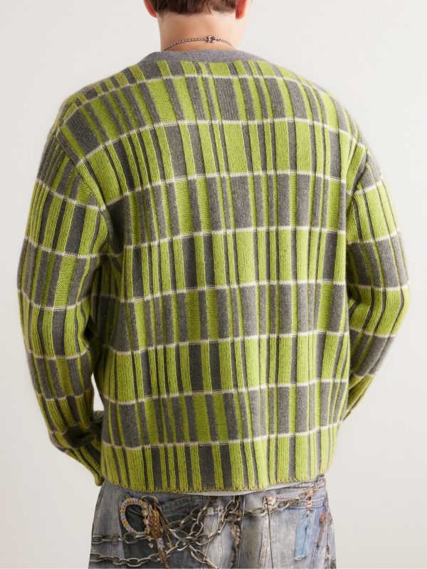 Intarsia-Knit Cashmere Cardigan - BK Intarsia-Knit Cashmere Cardigan - BK