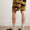 Straight-Leg Camouflage-Jacquard Cashmere Drawstring Shorts - BK Straight-Leg Camouflage-Jacquard Cashmere Drawstring Shorts - BK
