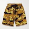 Straight-Leg Camouflage-Jacquard Cashmere Drawstring Shorts Straight-Leg Camouflage-Jacquard Cashmere Drawstring Shorts