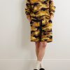 Straight-Leg Camouflage-Jacquard Cashmere Drawstring Shorts - OU Straight-Leg Camouflage-Jacquard Cashmere Drawstring Shorts - OU