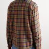 Burnout Camp-Collar Checked Wool Shirt - BK Burnout Camp-Collar Checked Wool Shirt - BK