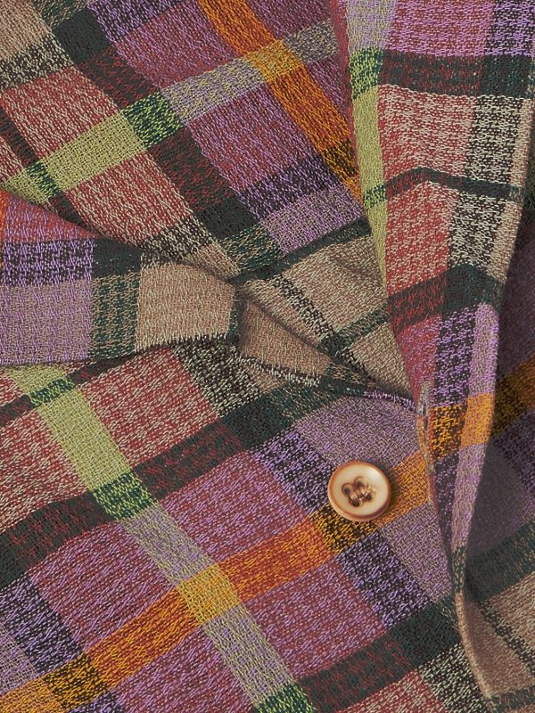 Burnout Camp-Collar Checked Wool Shirt - CU Burnout Camp-Collar Checked Wool Shirt - CU