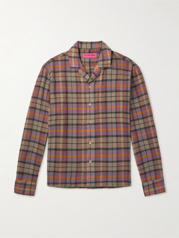 Burnout Camp-Collar Checked Wool Shirt Burnout Camp-Collar Checked Wool Shirt