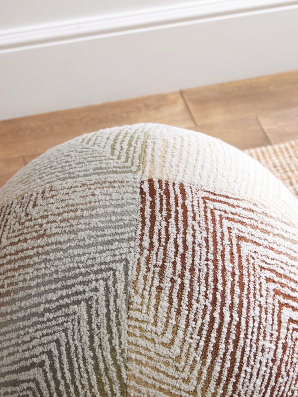 Island Striped Velour Pouf - CU Island Striped Velour Pouf - CU