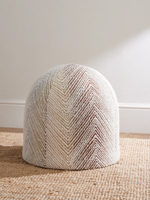 Island Striped Velour Pouf