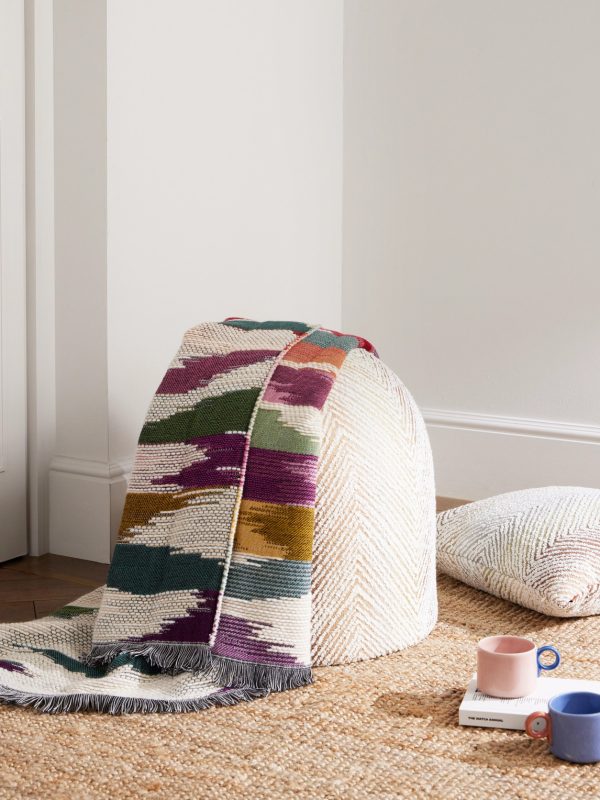 Island Striped Velour Pouf - OU Island Striped Velour Pouf - OU