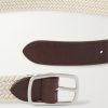 3cm Leather-Trimmed Woven Cotton Belt - E1 3cm Leather-Trimmed Woven Cotton Belt - E1