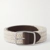 3cm Leather-Trimmed Woven Cotton Belt 3cm Leather-Trimmed Woven Cotton Belt