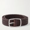 3cm Leather-Trimmed Woven Cotton Belt 3cm Leather-Trimmed Woven Cotton Belt