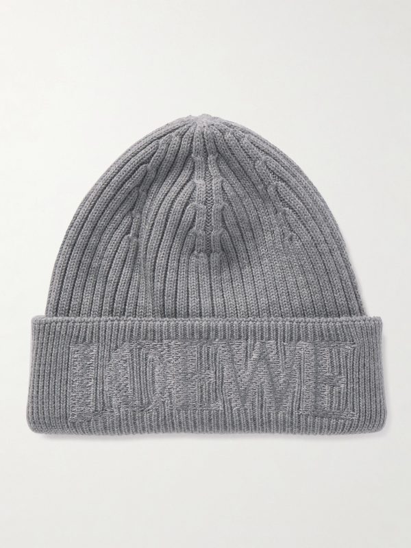 Logo-Embroidered Ribbed Wool Beanie Logo-Embroidered Ribbed Wool Beanie