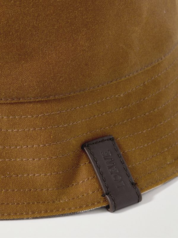 Reversible Leather-Trimmed Waxed Cotton-Canvas and Wool-Blend Bucket Hat - CU Reversible Leather-Trimmed Waxed Cotton-Canvas and Wool-Blend Bucket Hat - CU