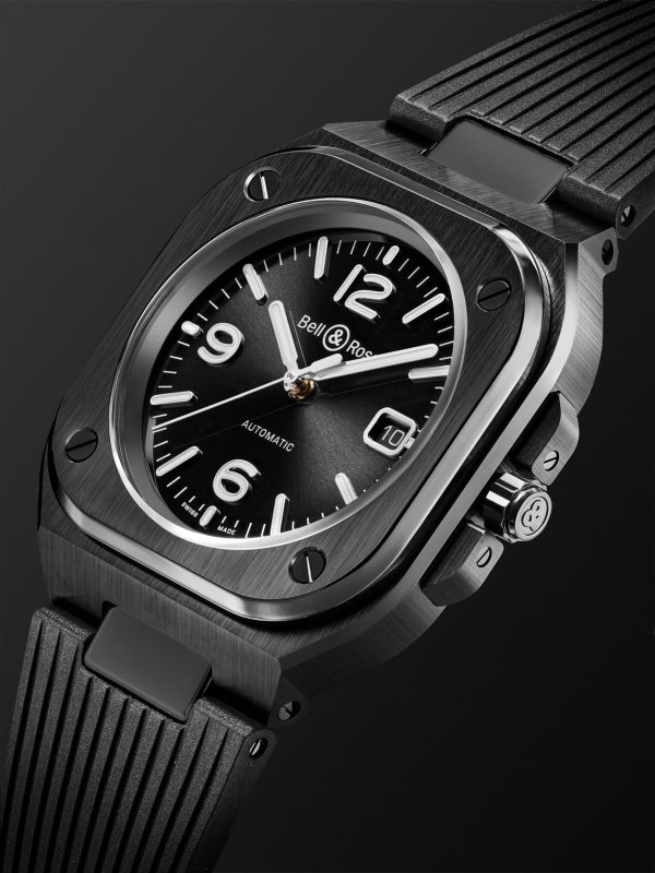 BR 05 Automatic 40mm Stainless Steel and Rubber Watch, Ref. No. BR05A-BL-CE/SRB - FR BR 05 Automatic 40mm Stainless Steel and Rubber Watch, Ref. No. BR05A-BL-CE/SRB - FR