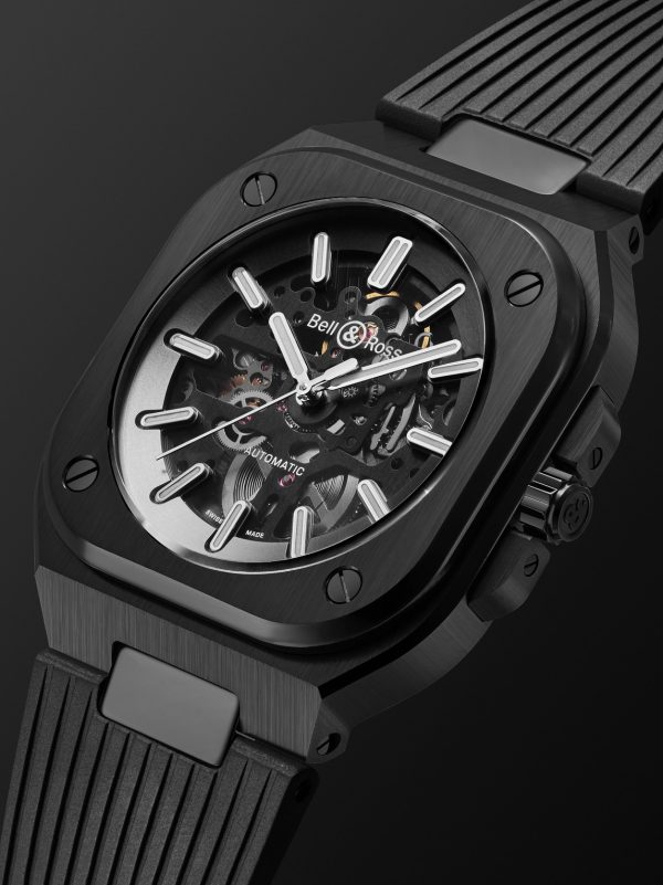 BR 05 Skeleton Automatic 41mm Black Ceramic and Rubber Watch, Ref. No. BR05A-BL-SK-CE/SRB - FR BR 05 Skeleton Automatic 41mm Black Ceramic and Rubber Watch, Ref. No. BR05A-BL-SK-CE/SRB - FR