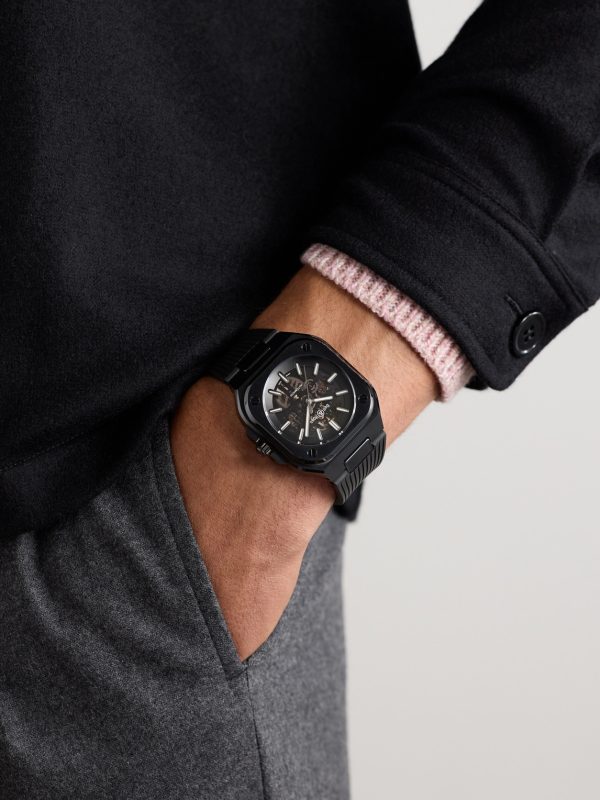BR 05 Skeleton Automatic 41mm Black Ceramic and Rubber Watch, Ref. No. BR05A-BL-SK-CE/SRB - OU BR 05 Skeleton Automatic 41mm Black Ceramic and Rubber Watch, Ref. No. BR05A-BL-SK-CE/SRB - OU